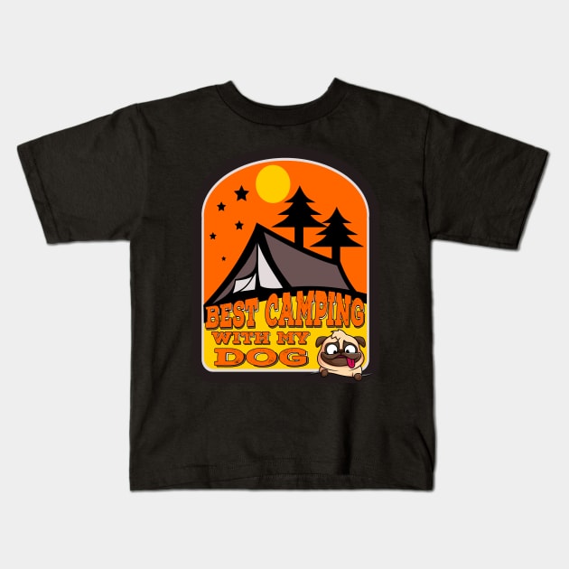 Best camping with my dog t-shirt Kids T-Shirt by Ashley-Bee